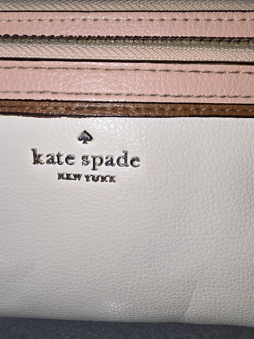 Kate Spade Pink & White Leather Crossbody Wallet Spring colors - Picture 10 of 12